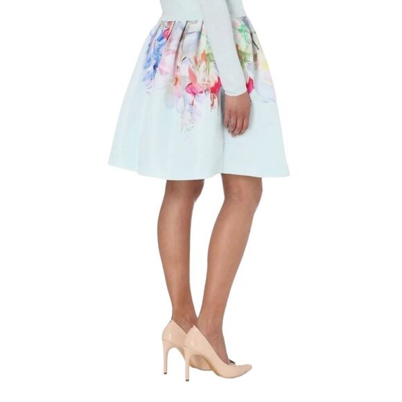 TED BAKER Hanging Gardens Floral Print Fit & Flare Full Skirt Size: 1 - Picture 5 of 15